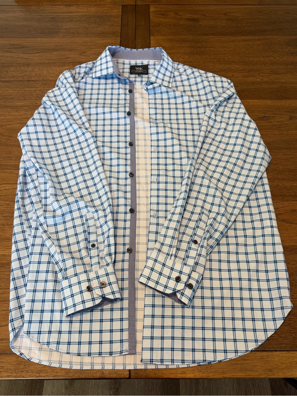 WRK Blue Windowpane Performance Button-Down Shirt